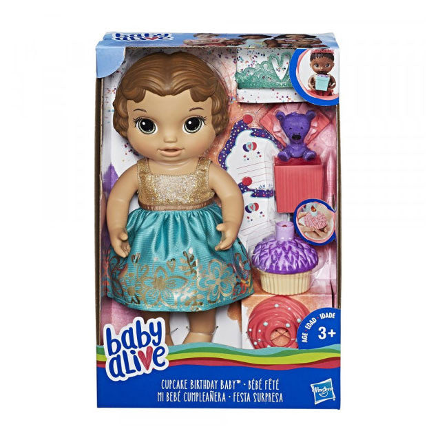 BABY ALIVE CUPCAKE BIRTHDAY BABY - BROWN HAIR | BABY ALIVE | Toyworld Frankston