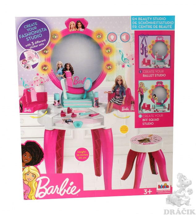 BARBIE BEAUTY STUDIO W/ACC LIGHT & SOUND - Toyworld Frankston