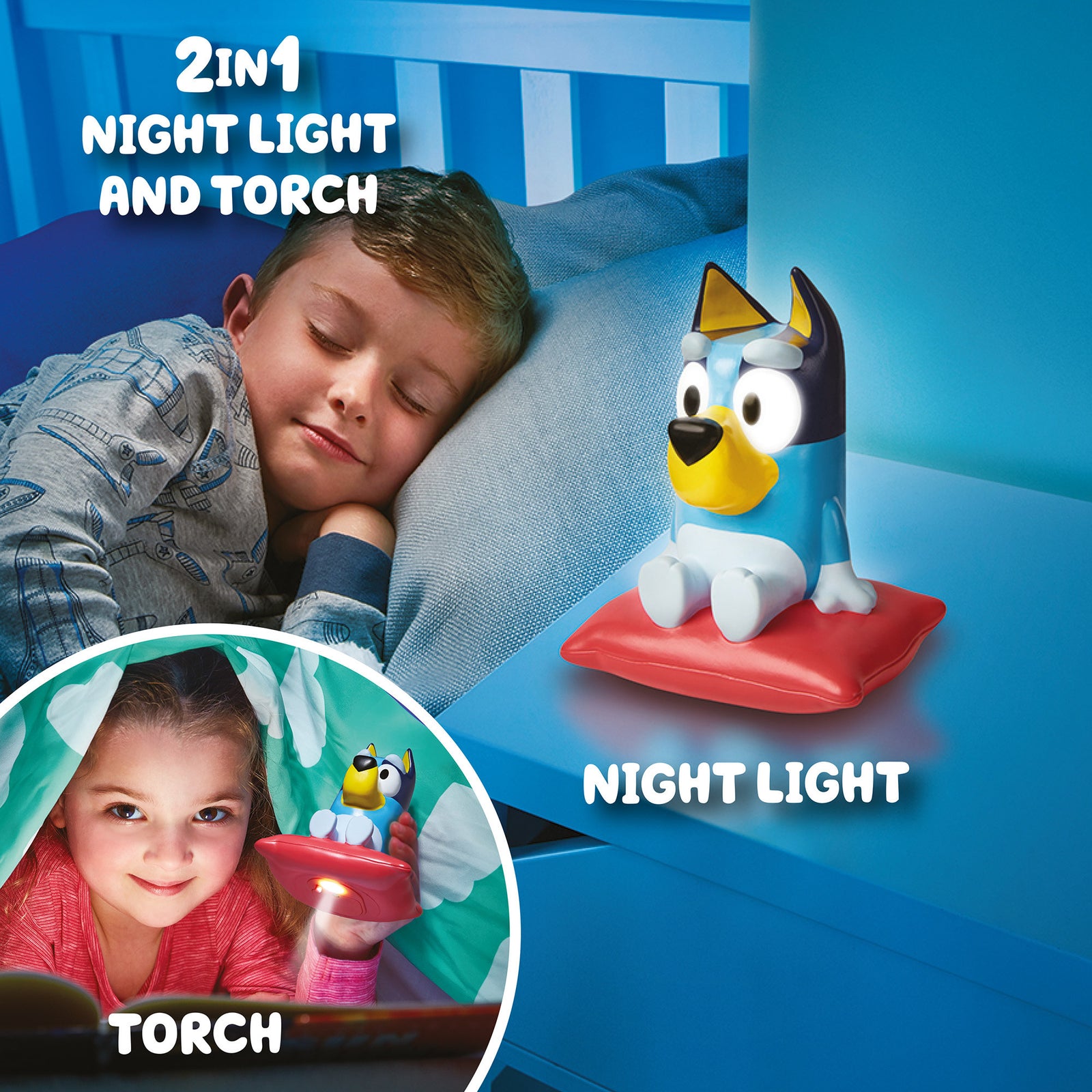 GO GLOW BLUEY 2 IN 1 LIGHT AND TORCH - BLUEY - Toyworld Frankston
