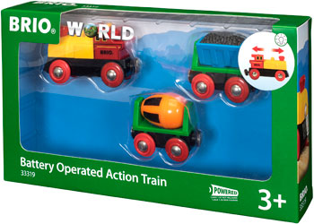 BRIO - BATTERY OPERATED ACTION TRAIN 3 PIECE - Toyworld Frankston