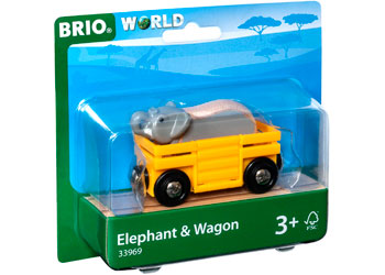 BRIO ELEPHANT AND WAGON 2 PIECE - Toyworld Frankston
