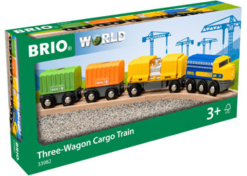 BRIO Three-Wagon Cargo Train - Toyworld Frankston