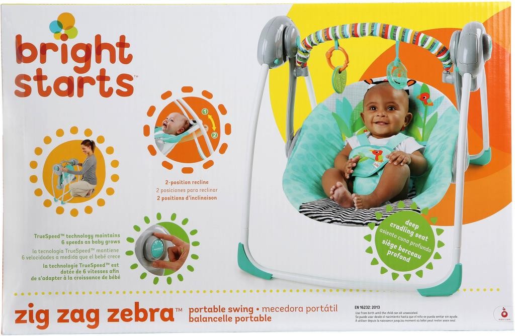 BRIGHT STARTS ZIGZAG SAFARI PORTABLESWING - Toyworld Frankston