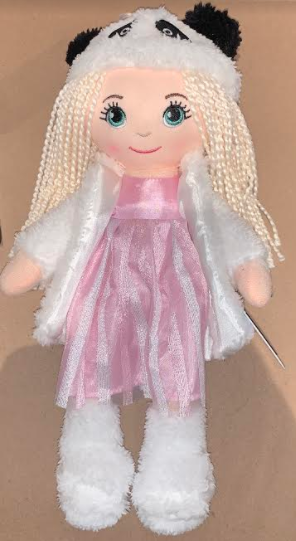 DOLL CHARLIE PINK DRESS PANDA - Toyworld Frankston
