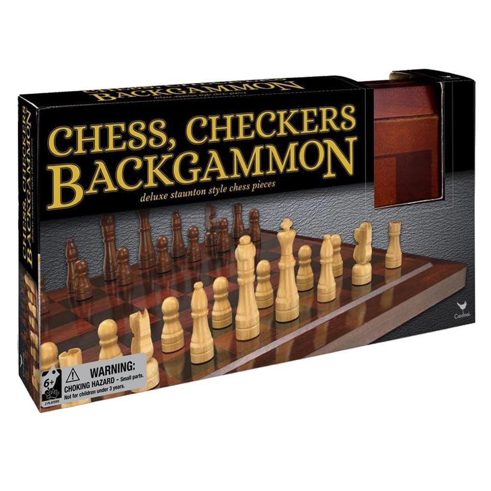 CLASSIC GAMES DELUXE BACKGAMMON, CHESS AND CHECKERS - Toyworld Frankston