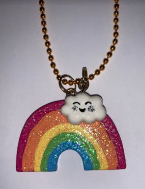 RAINBOW AND CLOUD CHARM NECKLACE - Toyworld Frankston