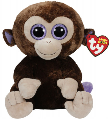 BEANIE BOO LARGE COCONUT BROWN MONKEY | beanie Boos | Toyworld Frankston