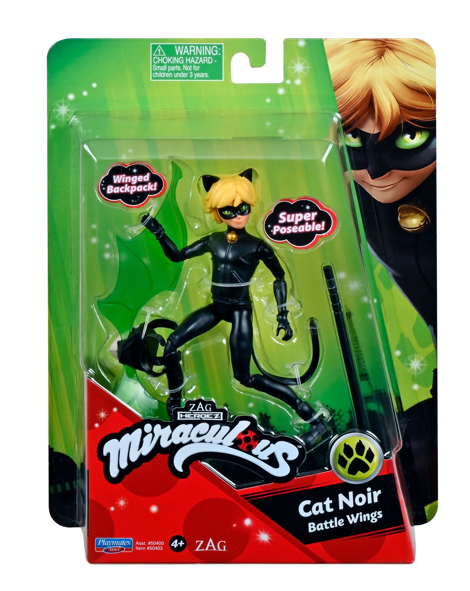 MIRACULOUS LADYBUG 'CAT NOIR' BATTLE WINGS FASHION DOLL - Toyworld Frankston