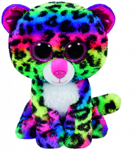 BEANIE BOO REG DOTTY MULTICOLOURED LEOPARD | TY BEANIES | Toyworld Frankston
