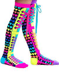 MADMIA DISCO KNEE HIGH SOCKS WITH SHOELACES - Toyworld Frankston