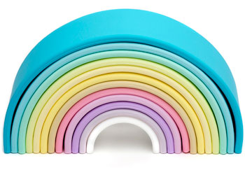 DENA TOYS - RAINBOW PASTEL TEETHERS 12 PC