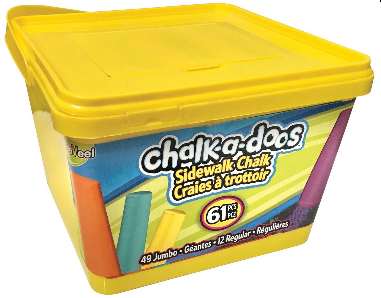 CHALK A DOOS 61PC SIDEWALK CHALK IN TUB - Toyworld Frankston
