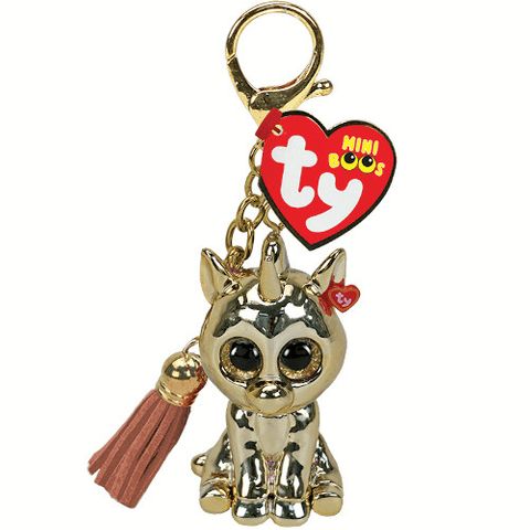 TY BOO MINI CLIP GOLD UNICORN - Toyworld Frankston