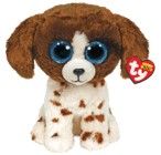 TY BEANIE BOOS MEDIUM MUDDLES DOG BROWN/WHITE - Toyworld Frankston