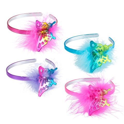 PINK POPPY BUTTERFLY FLUFFY HEADBAND - Toyworld Frankston
