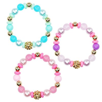 PINK POPPY VINTAGE CANDY BEAD BRACELET - Toyworld Frankston
