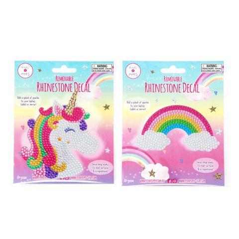 PINK POPPY REMOVABLE RHINESTONE DECAL - Toyworld Frankston