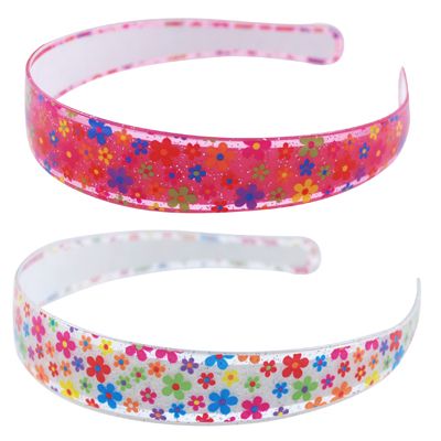 PINK POPPY - GLITTER FLOWER PRINT HEADBAND - Toyworld Frankston