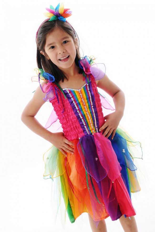 RIBBON FAIRY DRESS RAINBOW SMALL - Toyworld Frankston