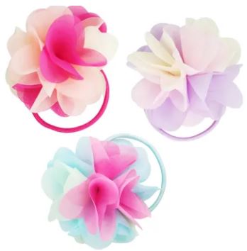 PINK POPPY CARNATION PETALS HAIR ELASTICS - Toyworld Frankston