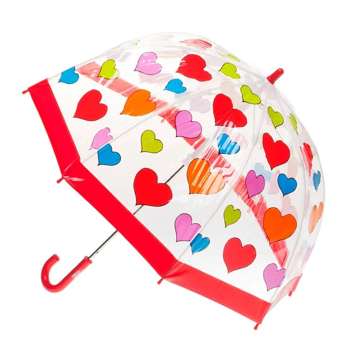 KIDS PVC BIRDCAGE UMBRELLA - HEARTS - Toyworld Frankston