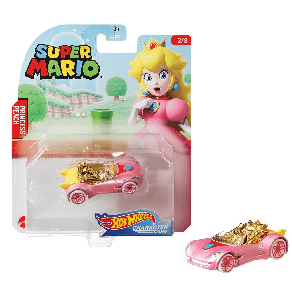 HOT WHEELS GAMING CHARACTER CAR ASSORTED PRINCESS PEACH - Toyworld Frankston