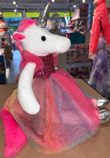 35CM JADE PINK MULTI SEQUIN UNICORN - Toyworld Frankston