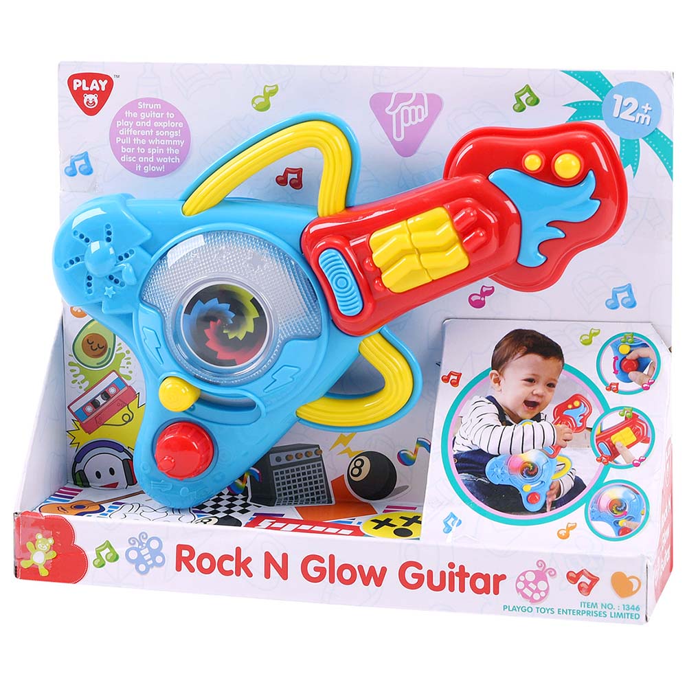 PLAYGO BATTERY OPERATED ROCK N GLOW GUITAR - Toyworld Frankston