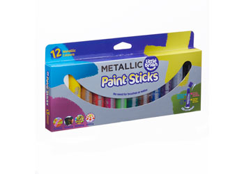 LITTLE BRIAN PAINT STICKS - METALLIC 12 PK - Toyworld Frankston