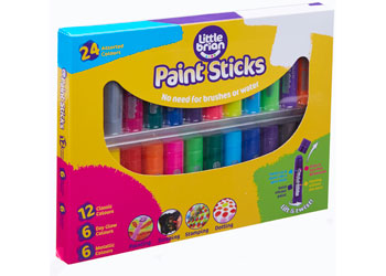 LITTLE BRIAN PAINT STICKS - ASSORTED 24 PK - Toyworld Frankston