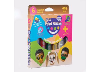LITTLE BRIAN FACE PAINT STICKS CLASSIC 6 PK - Toyworld Frankston
