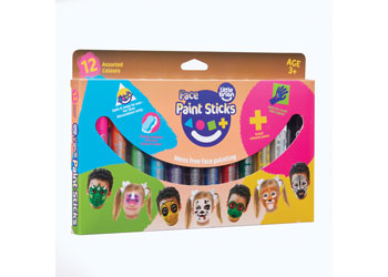 LITTLE BRIAN FACE PAINT STICKS CLASSIC 12 PK - Toyworld Frankston
