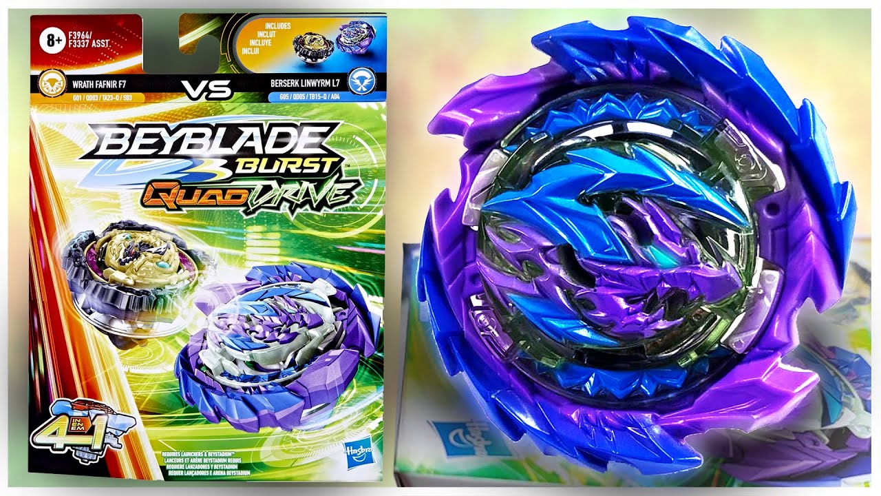 BEYBLADE BURST QUAD DRIVE WRATH FAFNIR F7 vs BESERK LINWYRM L7 - Toyworld Frankston