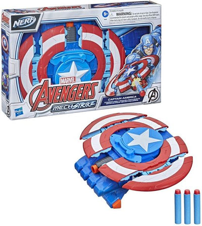 AVENGERS MECHSTRIKE CAPTAIN AMERICA STRIKESHOT SHIELD - Toyworld Frankston