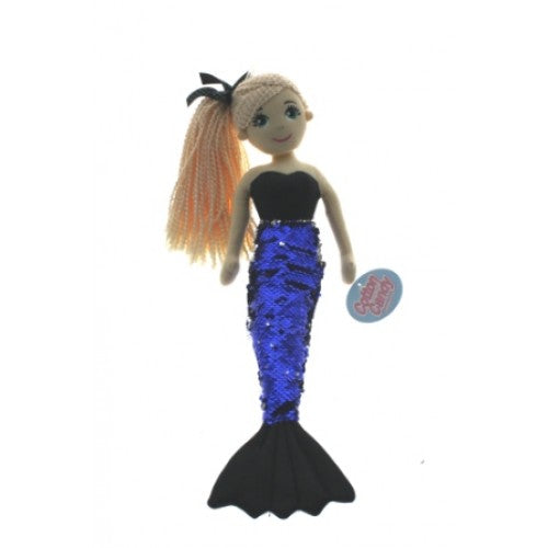 COTTON CANDY 45CM SINEAD BLUE/BLACK MERMAID - Toyworld Frankston