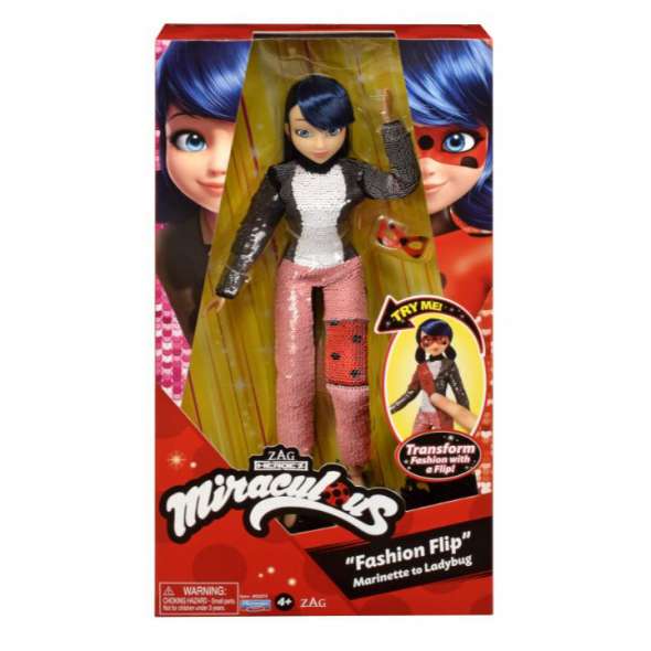 MIRACULOUS LADYBUG - FASHION FLIP - MARINETTE TO LADYBUG - Toyworld Frankston