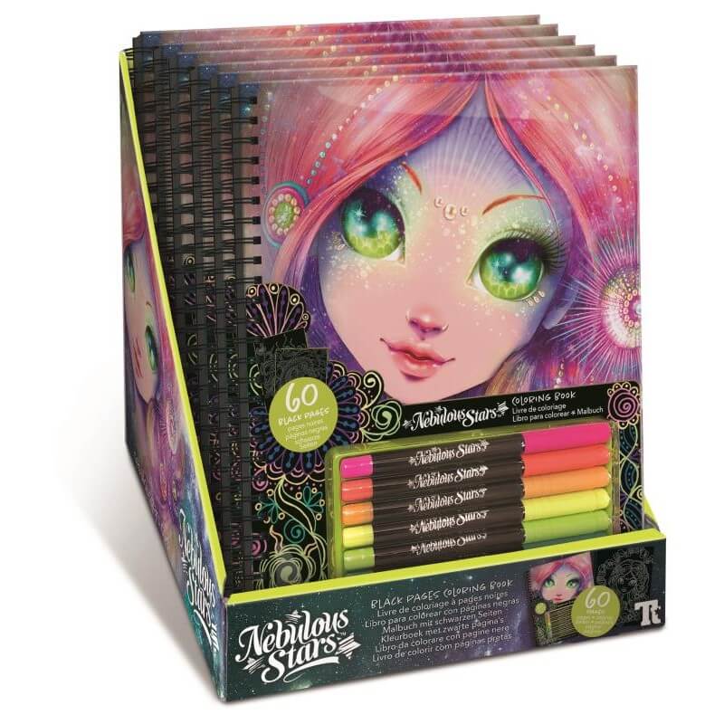 NEBULOUS STARS - COLOURING BOOK - BLACK PAGES - Toyworld Frankston