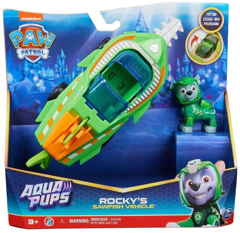 PAW PATROL AQUA THEMED VEHICLES ASS - ROCKY SAWFISH - Toyworld Frankston
