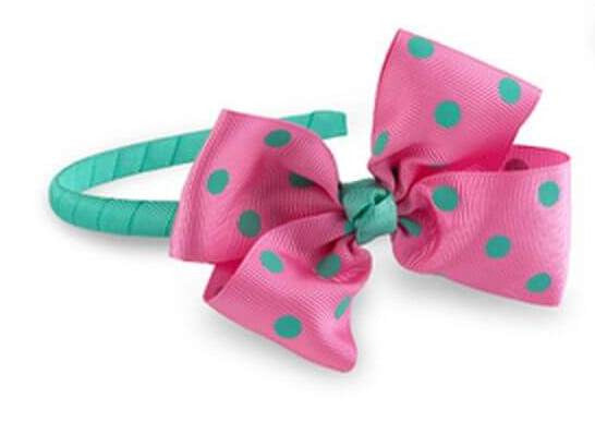 PINK POPPY POLKA DAT BOW HEADBAND - Toyworld Frankston
