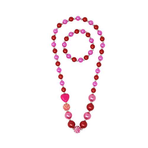 PINK POPPY BE MY VALENTINE NECKLACE AND BRACELET SET - Toyworld Frankston