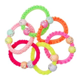 PINK POPPY SET OF 6 NEON ELASTICS - Toyworld Frankston