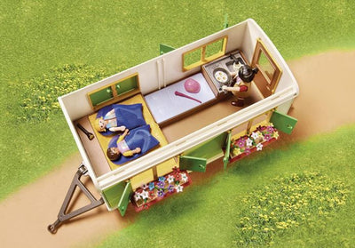PLAYMOBIL PONY SHELTER WITH MOBILE HOME - 70510 - Toyworld Frankston