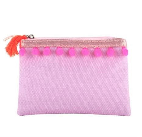 PINK POPPY POM POM PARTY COIN PURSE LILAC - Toyworld Frankston