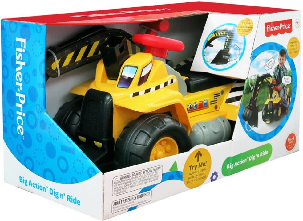 FISHER PRICE ACTION DIG N RIDE W/CRANE - Toyworld Frankston