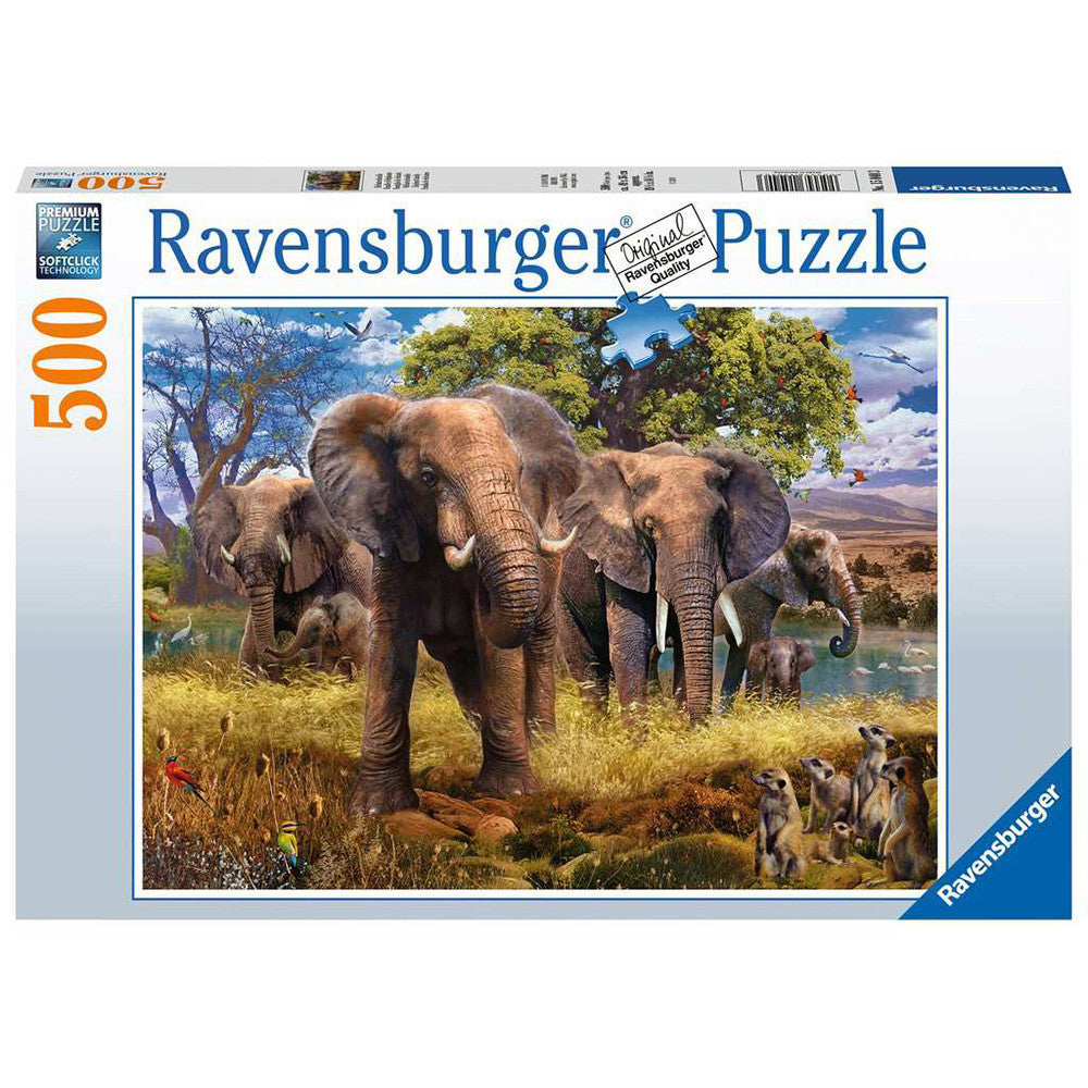 RAVENSBURGER - ELEPHANT FAMILY 500PC - Toyworld Frankston