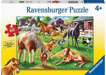 RAVENSBURGER HAPPY HORSES 60PC PUZZLE - Toyworld Frankston