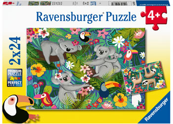 RAVENSBURGER KOALAS AND SLOTHS 2X24PC PUZZLE - Toyworld Frankston