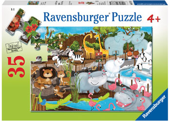 RAVENSBURGER - DAY AT THE ZOO 35PC PUZZLE - Toyworld Frankston