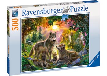 RAVENSBURGER - WOLF FAMILY IN SUNSHINE PUZZLE 500PC | RAVENSBURGER | Toyworld Frankston