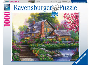 RAVENSBURGER - ROMANTIC COTTAGE PUZZLE 1000PC - Toyworld Frankston